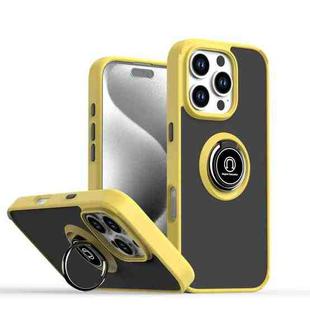 For iPhone 16 Pro Q Shadow 1 Series TPU + PC Phone Case with Ring(Yellow)