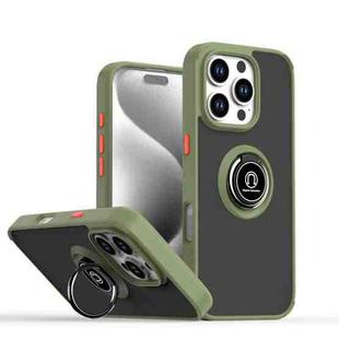 For iPhone 16 Pro Q Shadow 1 Series TPU + PC Phone Case with Ring(Army Green)