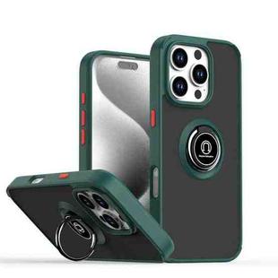 For iPhone 16 Pro Q Shadow 1 Series TPU + PC Phone Case with Ring(Dark Green)