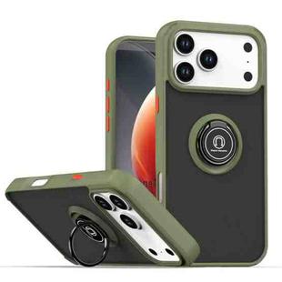 For iPhone 17 Pro Max Q Shadow 1 Series TPU + PC Phone Case with Ring(Army Green)
