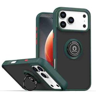 For iPhone 17 Pro Max Q Shadow 1 Series TPU + PC Phone Case with Ring(Dark Green)