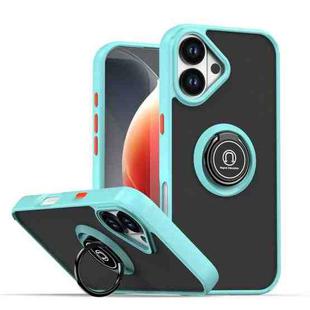 For iPhone 17 Q Shadow 1 Series TPU + PC Phone Case with Ring(Sky Blue)