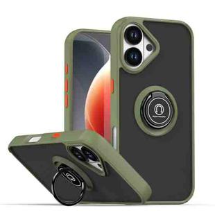 For iPhone 17 Q Shadow 1 Series TPU + PC Phone Case with Ring(Army Green)