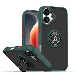 For iPhone 17 Q Shadow 1 Series TPU + PC Phone Case with Ring(Dark Green)