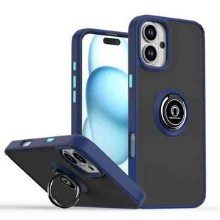 For iPhone 16 Plus Q Shadow 1 Series TPU + PC Phone Case with Ring(Royal Blue)