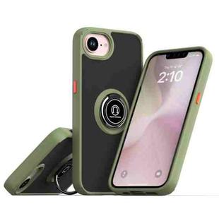 For iPhone 16e Q Shadow 1 Series TPU + PC Phone Case with Ring(Army Green)