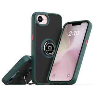 For iPhone 16e Q Shadow 1 Series TPU + PC Phone Case with Ring(Dark Green)