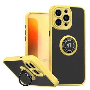 For iPhone 15 Pro Max Q Shadow 1 Series TPU + PC Phone Case with Ring(Yellow)