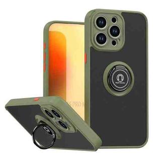 For iPhone 15 Pro Max Q Shadow 1 Series TPU + PC Phone Case with Ring(Army Green)