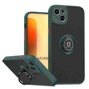 For iPhone 15 Plus Q Shadow 1 Series TPU + PC Phone Case with Ring(Dark Green)