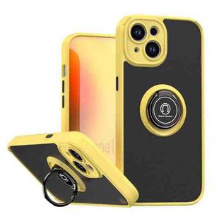 For iPhone 15 Q Shadow 1 Series TPU + PC Phone Case with Ring(Yellow)
