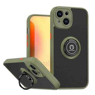 For iPhone 15 Q Shadow 1 Series TPU + PC Phone Case with Ring(Army Green)