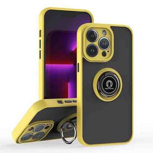 For iPhone 13 Pro Q Shadow 1 Series TPU + PC Phone Case with Ring(Yellow)
