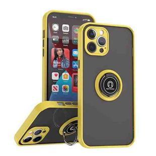 For iPhone 12 Pro Max Q Shadow 1 Series TPU + PC Phone Case with Ring(Yellow)