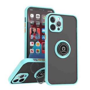 For iPhone 12 Pro Max Q Shadow 1 Series TPU + PC Phone Case with Ring(Sky Blue)
