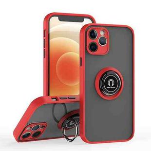 For iPhone 12 Q Shadow 1 Series TPU + PC Phone Case with Ring(Red)