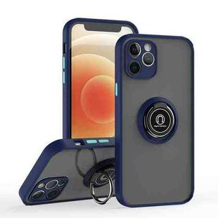 For iPhone 12 Q Shadow 1 Series TPU + PC Phone Case with Ring(Royal Blue)