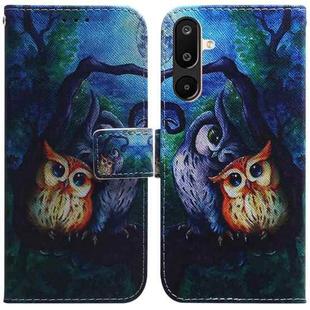 For Samsung Galaxy M16 5G / F16 5G / M36 5G Coloured Drawing Flip Leather Phone Case(Oil Painting Owl)