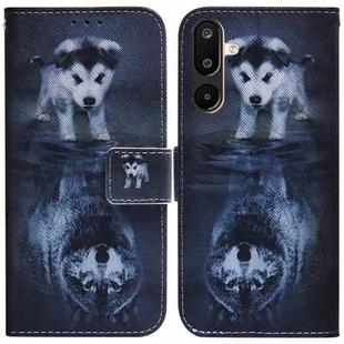 For Samsung Galaxy M16 5G / F16 5G / M36 5G Coloured Drawing Flip Leather Phone Case(Wolf and Dog)