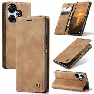 For Redmi 13 CaseMe 013 Multifunctional Horizontal Flip Leather Phone Case(Brown)