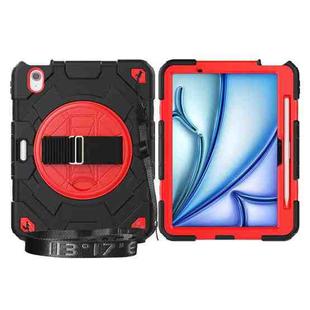 For iPad Air 11 2024 Spider Hand Grip Turntable Stand Tablet Case(Black Red)