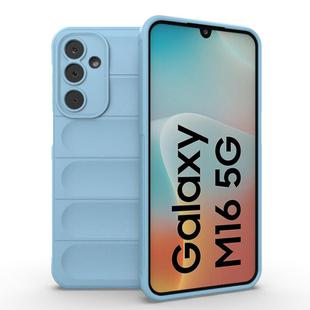 For Samsung Galaxy M16 5G Magic Shield TPU + Flannel Phone Case(Light Blue)