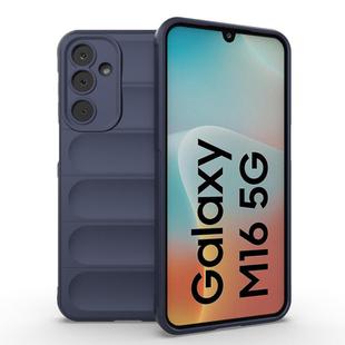 For Samsung Galaxy M16 5G Magic Shield TPU + Flannel Phone Case(Dark Blue)