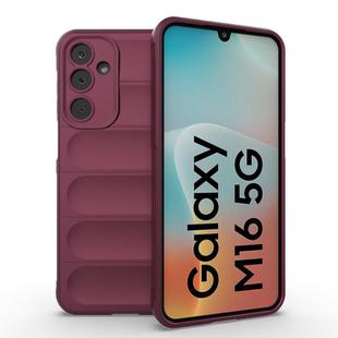 For Samsung Galaxy M16 5G Magic Shield TPU + Flannel Phone Case(Wine Red)