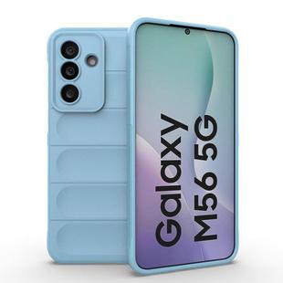 For Samsung Galaxy M56 5G Magic Shield TPU + Flannel Phone Case(Light Blue)
