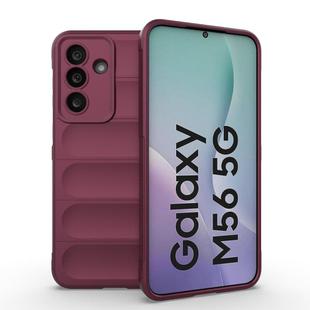 For Samsung Galaxy M56 5G Magic Shield TPU + Flannel Phone Case(Wine Red)