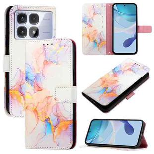 For Redmi K70 Ultra 5G Global PT003 Marble Pattern Flip Leather Phone Case(Galaxy Marble White)