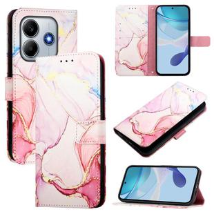 For Redmi Note 14 5G Global PT003 Marble Pattern Flip Leather Phone Case(Rose Gold)
