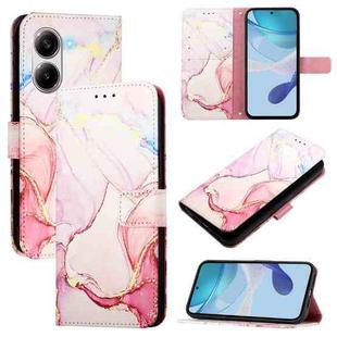 For Redmi Turbo 4 PT003 Marble Pattern Flip Leather Phone Case(Rose Gold)