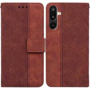 For Samsung Galaxy M16 5G / F16 5G / M36 5G Geometric Embossed Leather Phone Case(Brown)