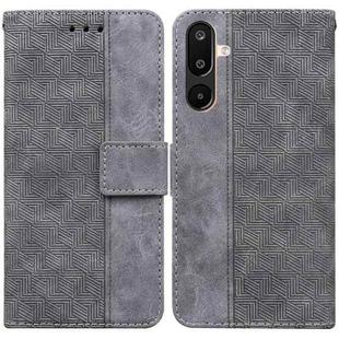 For Samsung Galaxy M16 5G / F16 5G / M36 5G Geometric Embossed Leather Phone Case(Grey)