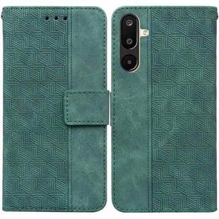 For Samsung Galaxy M16 5G / F16 5G / M36 5G Geometric Embossed Leather Phone Case(Green)