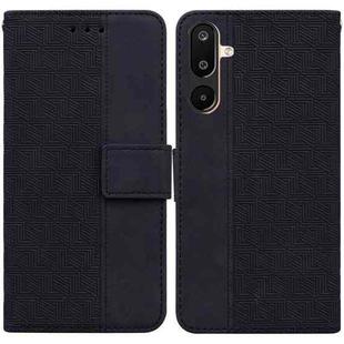 For Samsung Galaxy M16 5G / F16 5G / M36 5G Geometric Embossed Leather Phone Case(Black)