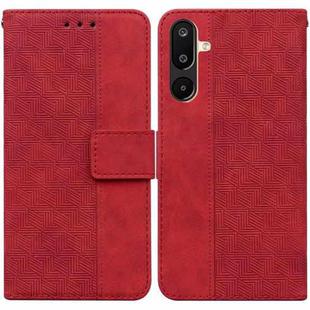 For Samsung Galaxy M16 5G / F16 5G / M36 5G Geometric Embossed Leather Phone Case(Red)