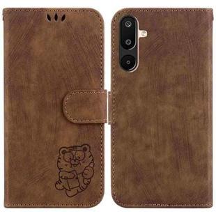 For Samsung Galaxy M16 5G / F16 5G / M36 5G Little Tiger Embossed Leather Phone Case(Brown)