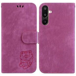 For Samsung Galaxy M16 5G / F16 5G / M36 5G Little Tiger Embossed Leather Phone Case(Rose Red)