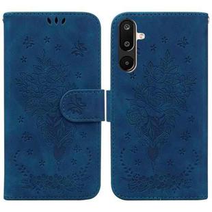 For Samsung Galaxy M16 5G / F16 5G / M36 5G Butterfly Rose Embossed Leather Phone Case(Blue)