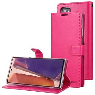 For Samsung Galaxy Note20 GOOSPERY BLUE MOON Crazy Horse Texture Horizontal Flip Leather Case With Bracket & Card Slot & Wallet(Rose Red)