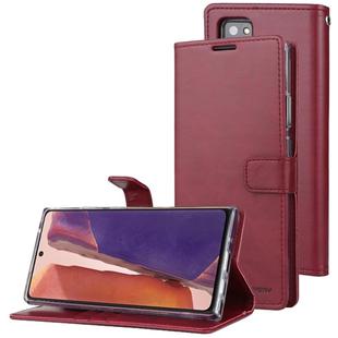 For Samsung Galaxy Note20 GOOSPERY BLUE MOON Crazy Horse Texture Horizontal Flip Leather Case With Bracket & Card Slot & Wallet(Wine Red)
