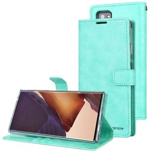 For Samsung Galaxy Note20 Ultra GOOSPERY BLUE MOON Crazy Horse Texture Horizontal Flip Leather Case With Bracket & Card Slot & Wallet(Mint Green)