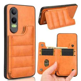 For OnePlus Nord CE4 Lite Cow Pattern Sewing Card Bag Phone Case(Orange)