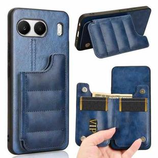 For OnePlus Nord 4 5G Cow Pattern Sewing Card Bag Phone Case(Blue)