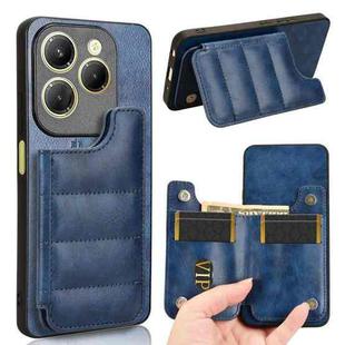 For Tecno Spark 20 Pro 4G Cow Pattern Sewing Card Bag Phone Case(Blue)