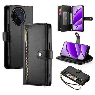 For Realme 11 4G Nine Card-slot Zipper Wallet Bag Leather Phone Case(Black)