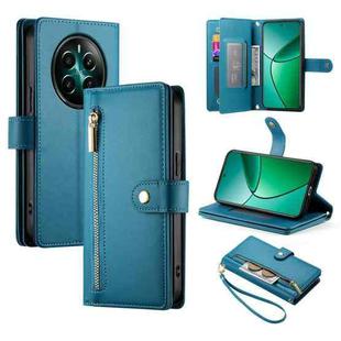 For Realme 12+ / Narzo 70 Pro Nine Card-slot Zipper Wallet Bag Leather Phone Case(Blue)