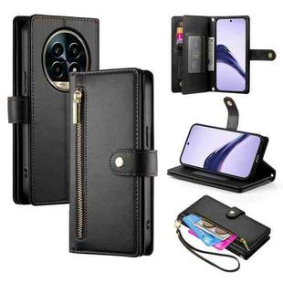 For Realme 13 Pro / 13 Pro+ Global Nine Card-slot Zipper Wallet Bag Leather Phone Case(Black)